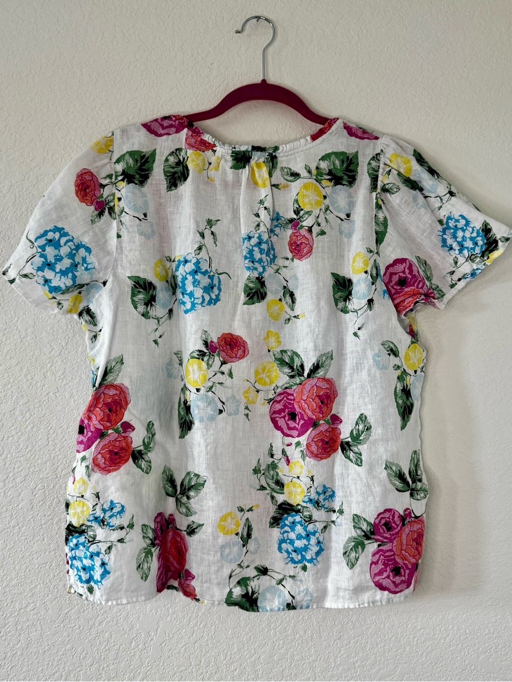 Charter Club Luxury Linen Floral Blouse - Picture 6 of 8